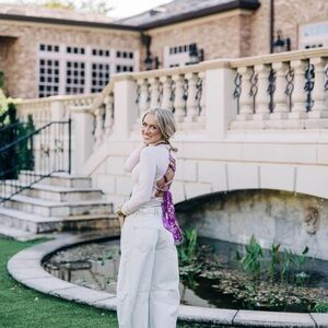 Free people straps in the back mauve bodysuit